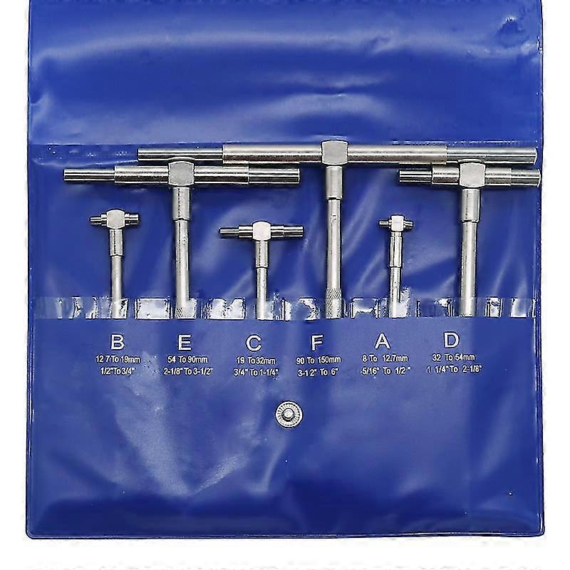 Telescopic Gauge Set Inside Micrometer Internal Gauge - 6 Pieces Adjustable Inside Diameter Telescopic Gauge, 8-150mm