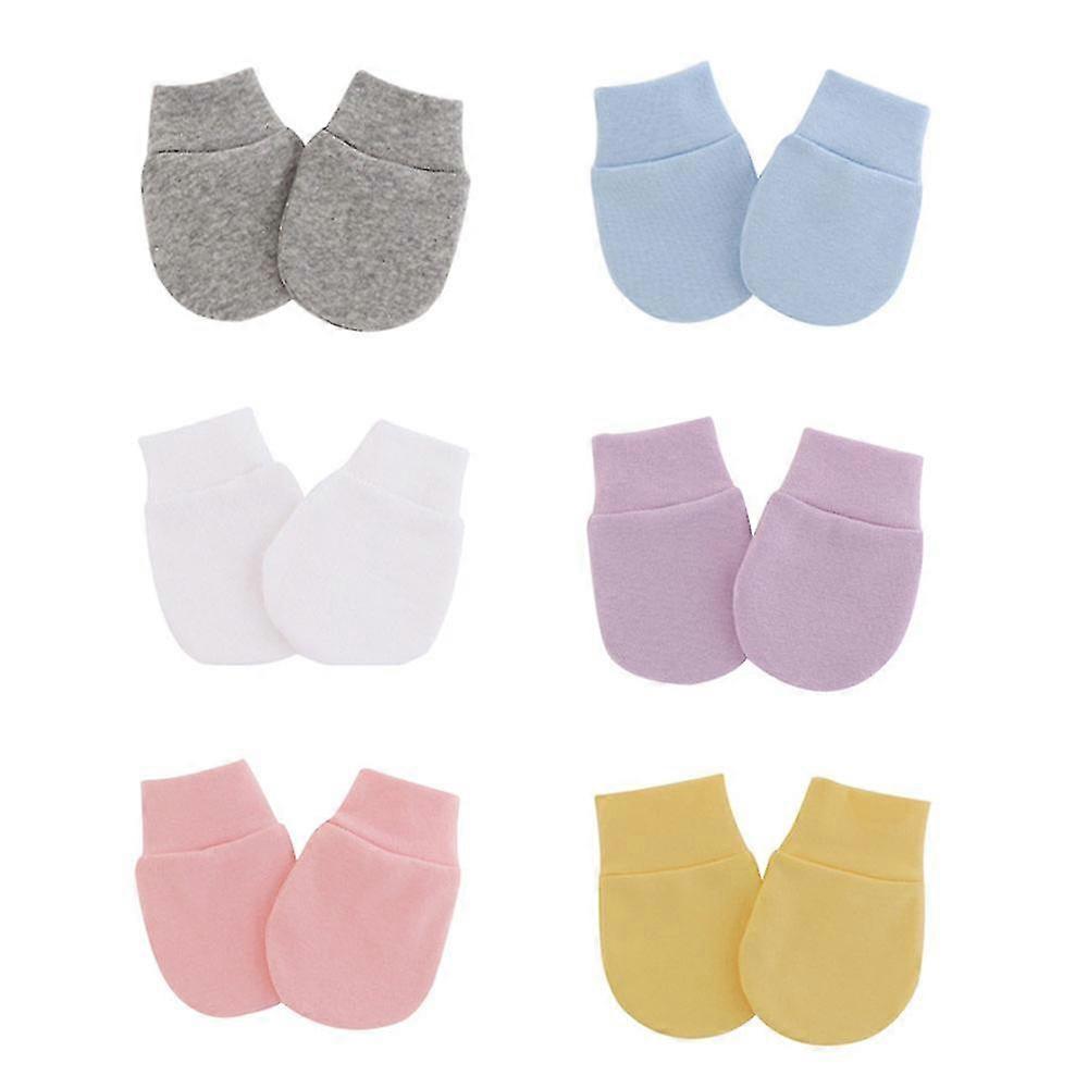 6 par nyfödda vantar Baby Toddler Handskar Repfria vantar för spädbarn 0-6 månader för pojkar och flickor