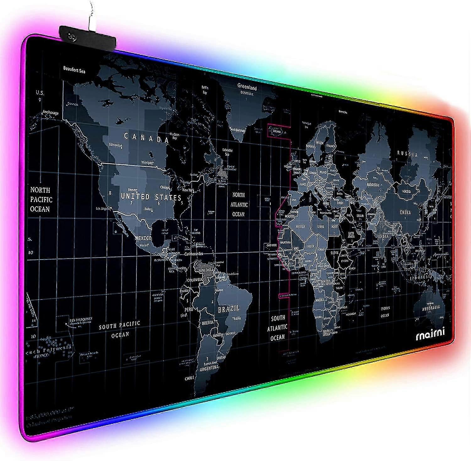 Extended Rgb Gaming Mouse Pad, Extra Large Gaming Mouse Mat For Gamer, Waterproof Office Desktop Mat With 10 Lighting Mode, For Pc Computer Rgb Keyboa