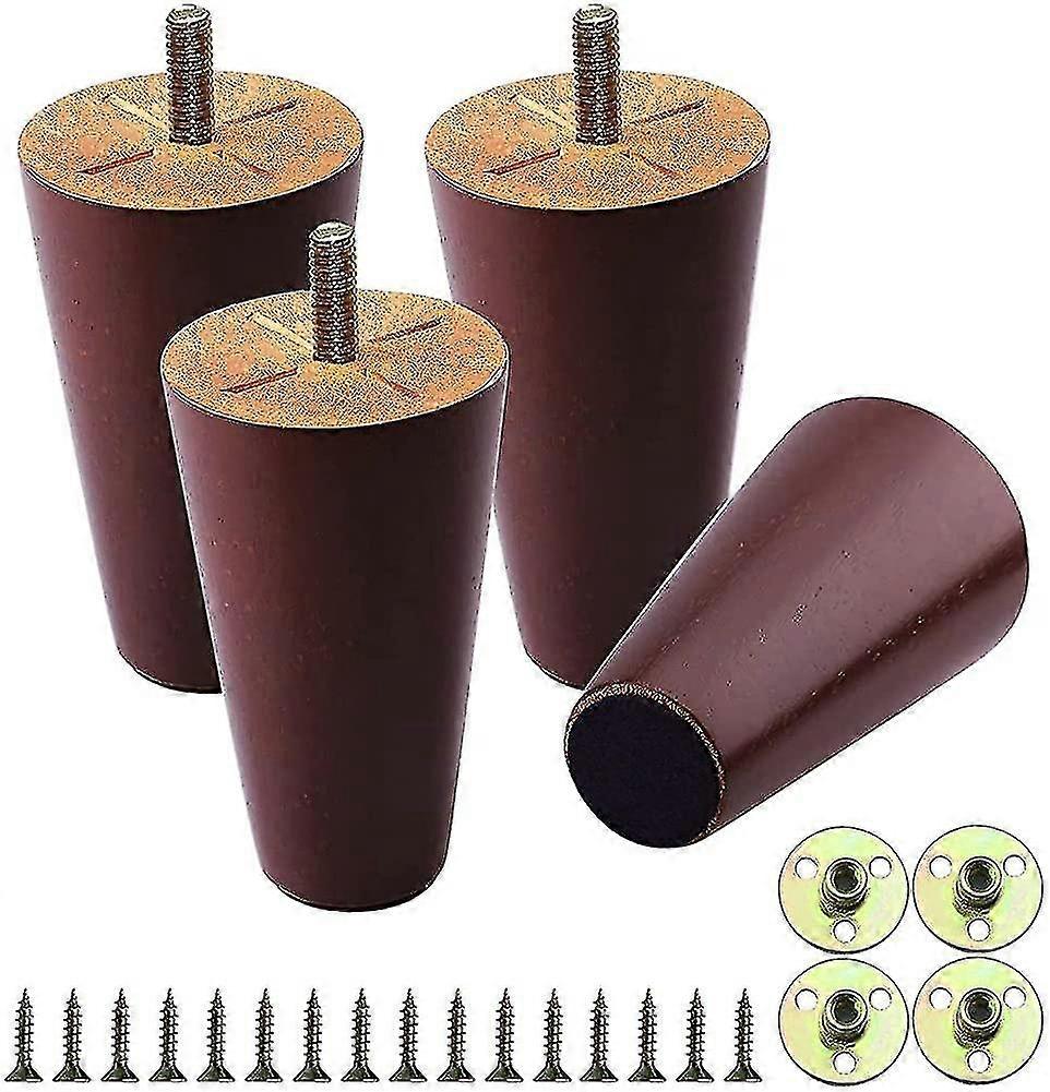 Pernas para conjunto de móveis de 4, pernas de móveis 4 polegadas, noz de fita do século médio