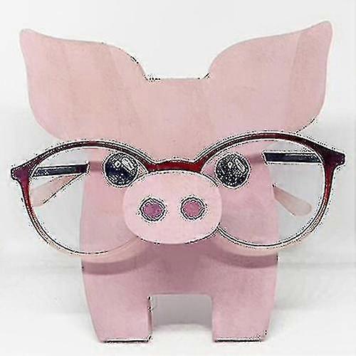 Supporto per occhiali in legno con testa di animale carino 3D