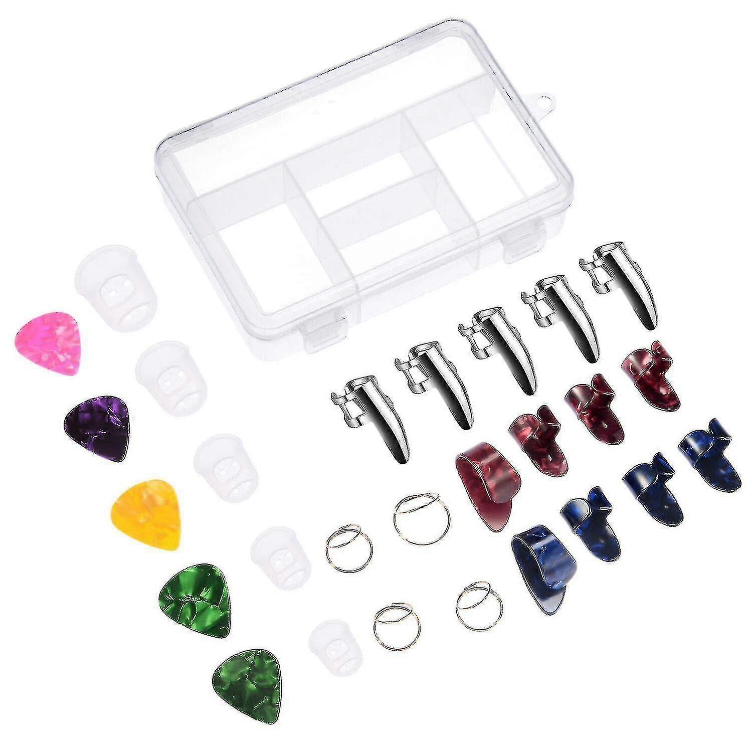 Gitarrtillbehörssats inklusive 18 stycken tum- och fingerplock