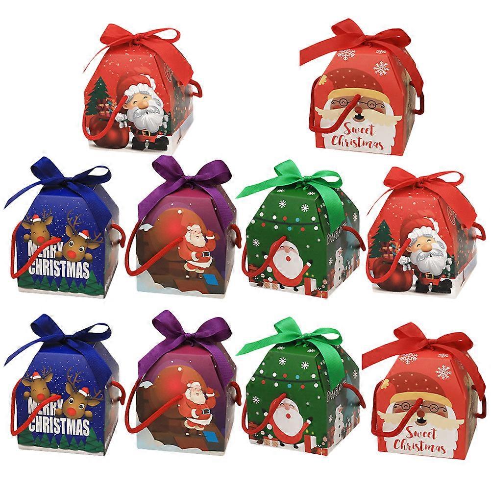 10Pcs Chic Christmas Box Gift Box Candy Wrapping Box Mixed Style