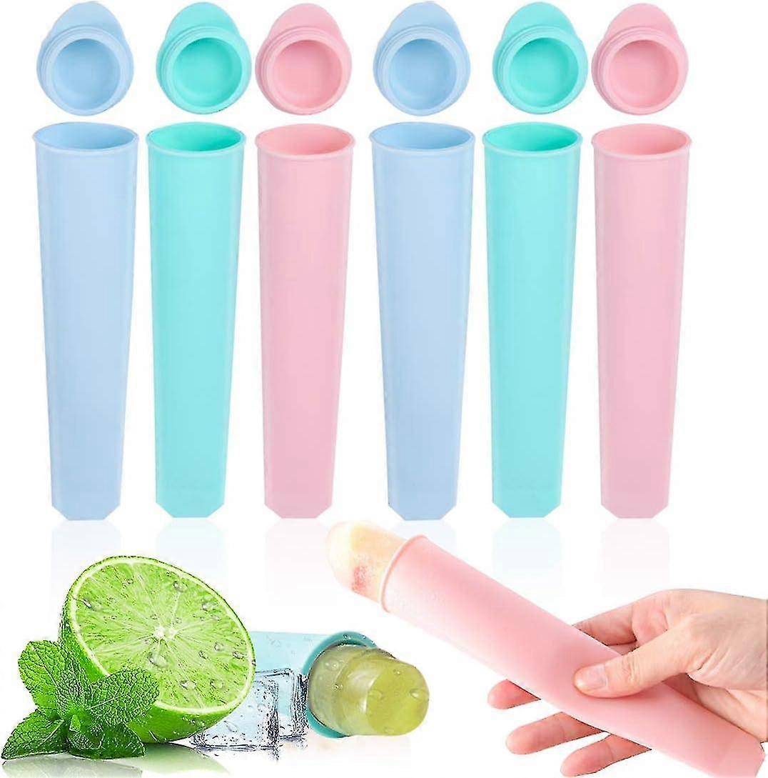 6 قطع قوالب آيس كريم خالية من مادة BPA ، سيليكون ، قوالب مصاصة ، قابلة لإعادة الاستخدام ، ل