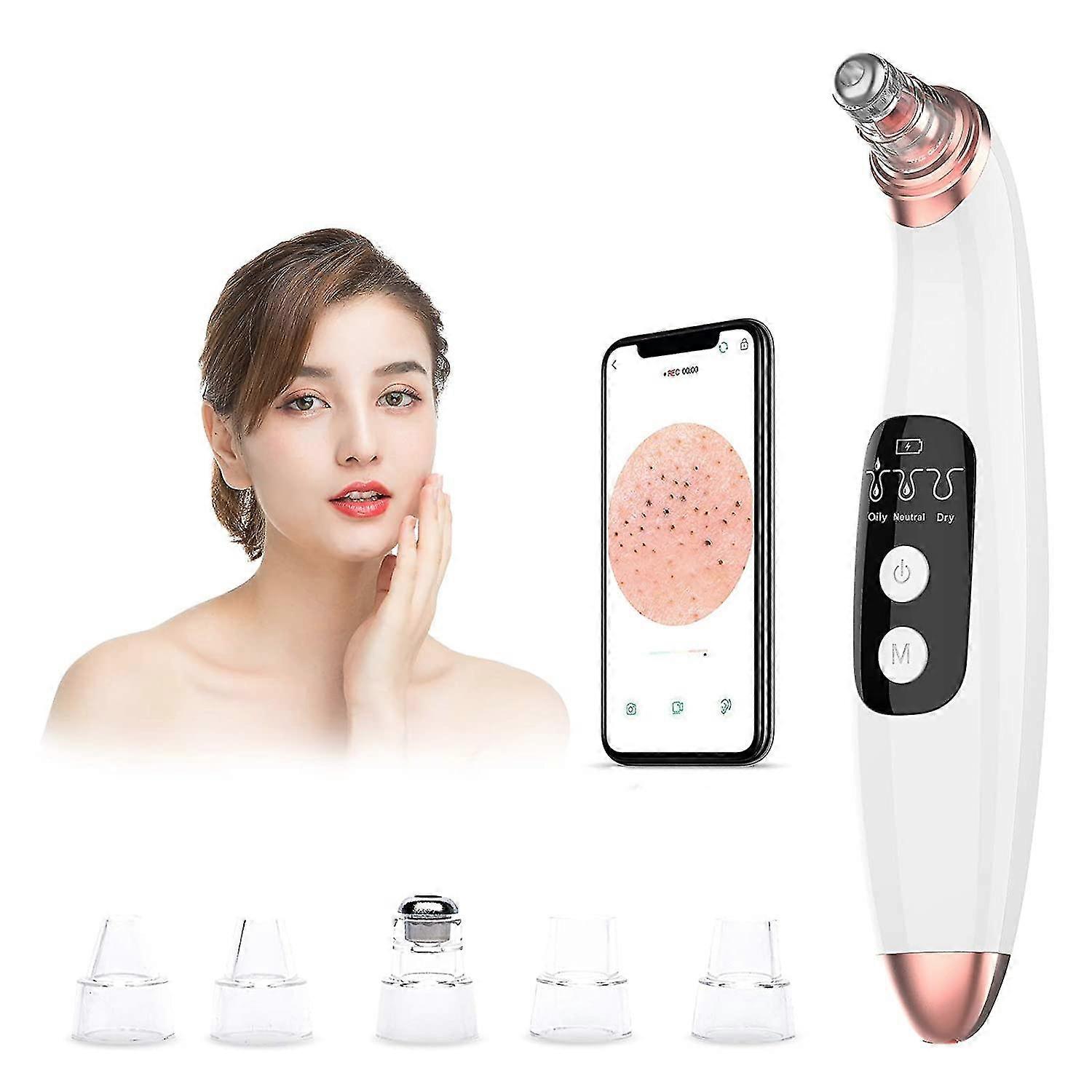 Blackhead Remover Vacuum Pore Cleaner With Camera - Acne Extractor Tool Exfoliating Machine Removal Beauty Device With 3 Adjustable Suction Power And