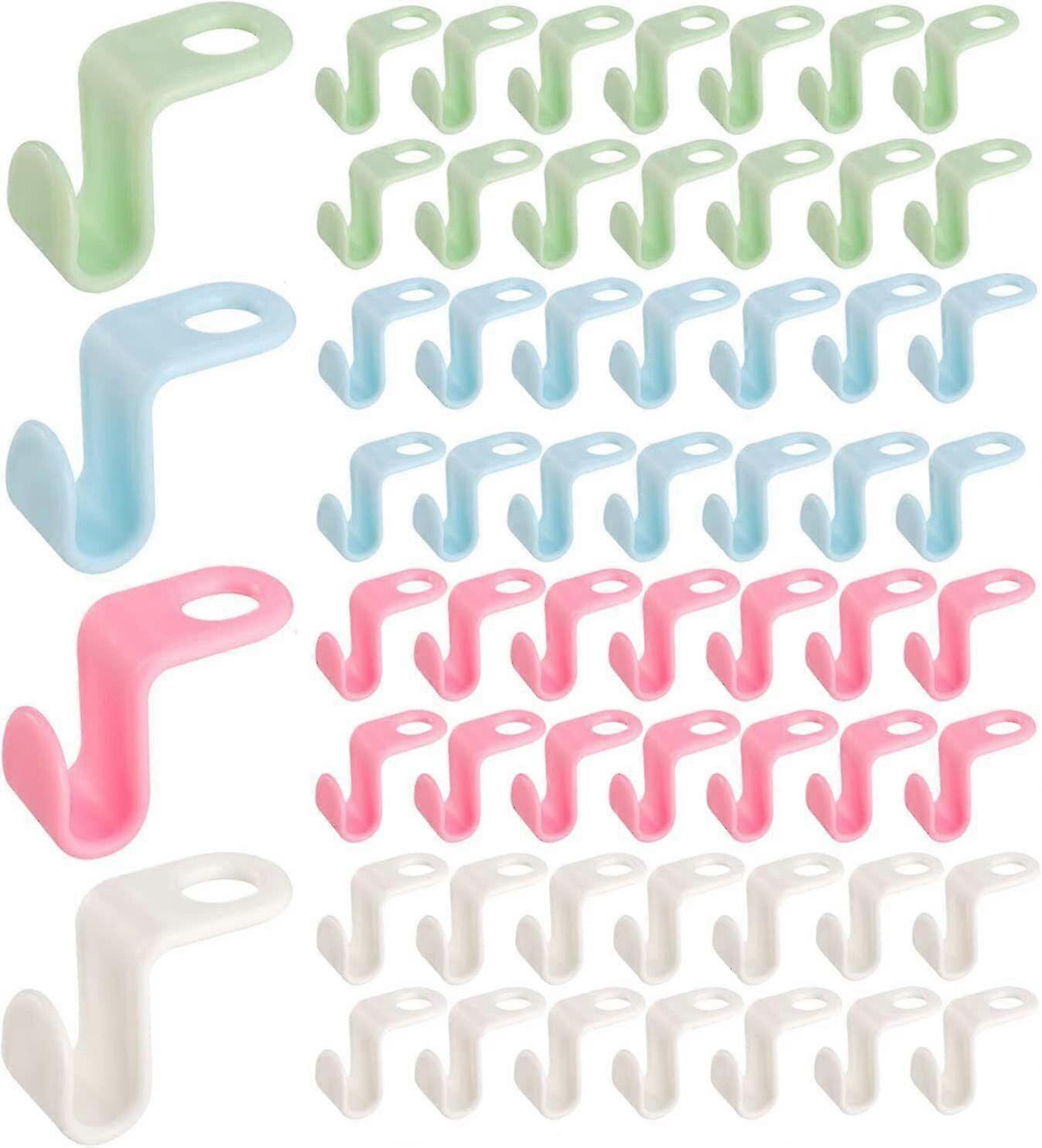60x Clothes Hanger Connector Hooks Cascading Closet Clip Space Saving Organizer