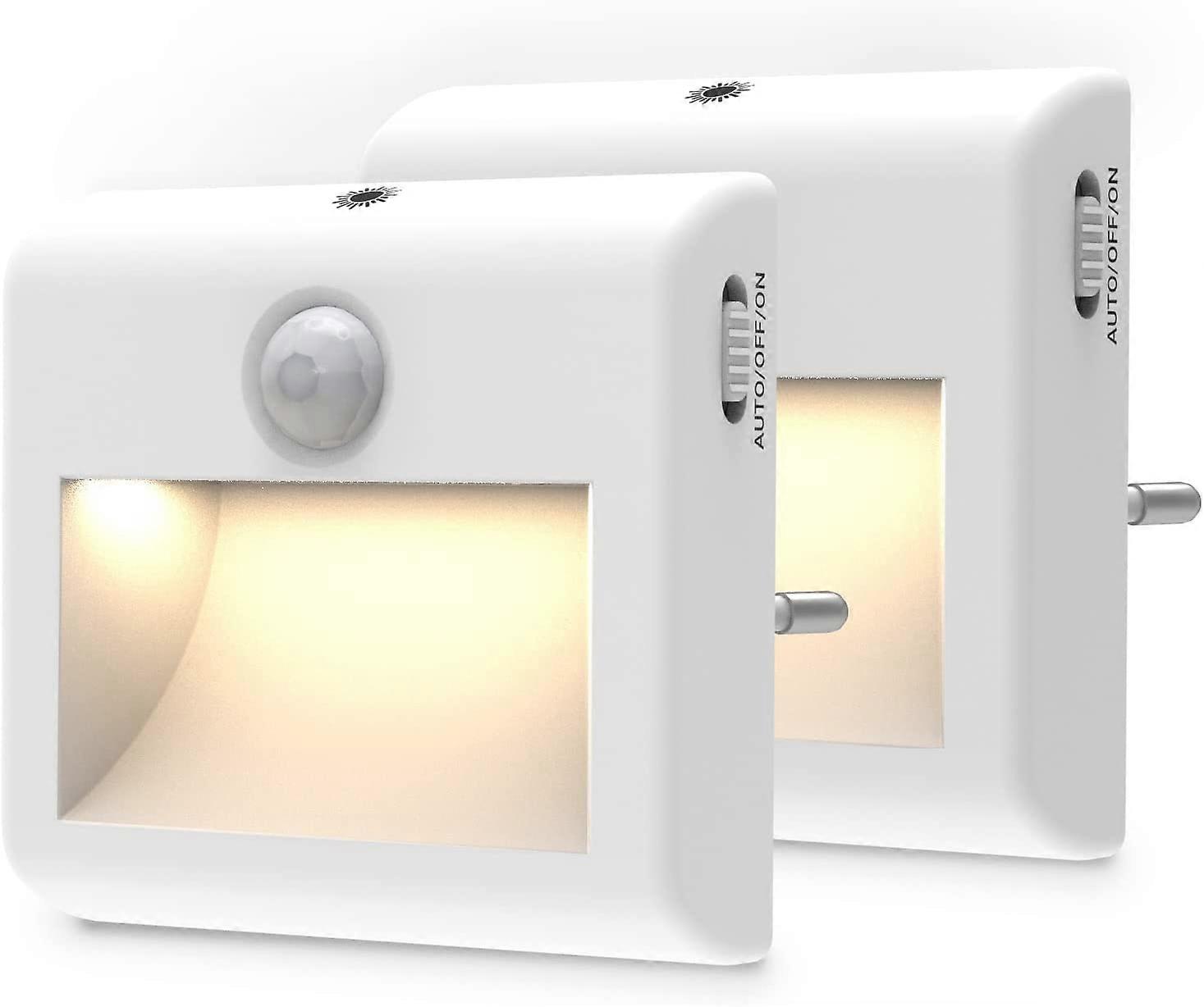 Motion Sensor Night Light Electrical Outlet - [2 Pack] Motion Sensor Night Lamp Dimmable Outlet with