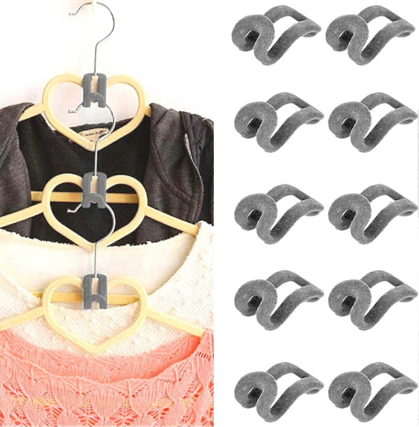 Promotional sales 10 Pcs Clothes Hanger Connector Hooks Hanger,Anti-slip Stacking Hanger Connector,Extender Clips Cascading Connection Hooks Space Sav