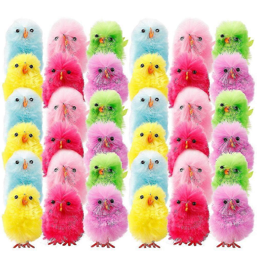 Mini Simulation 36 Pcs Party Favors Bonnet Decorations Arts Craft Diy Easter Chicks