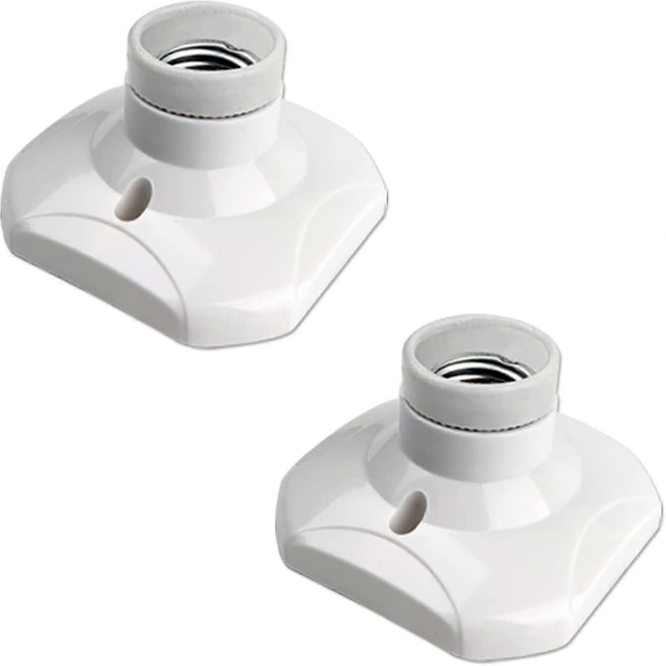 E27 Screw Light Bulb Socket Holder  E27 Lamp Holder Base  Edison Screw E27 Wall Socket  Ac 220-250v  Ceiling Light Fitting  White  4pcs