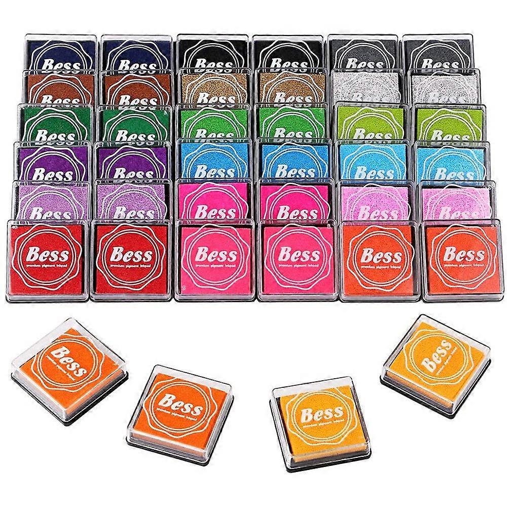 Ink Pads for Rubber Stamps, 40PCS 20 Colors Rainbow Ink Pad Stamps Partner Washable Color Ink Pad f