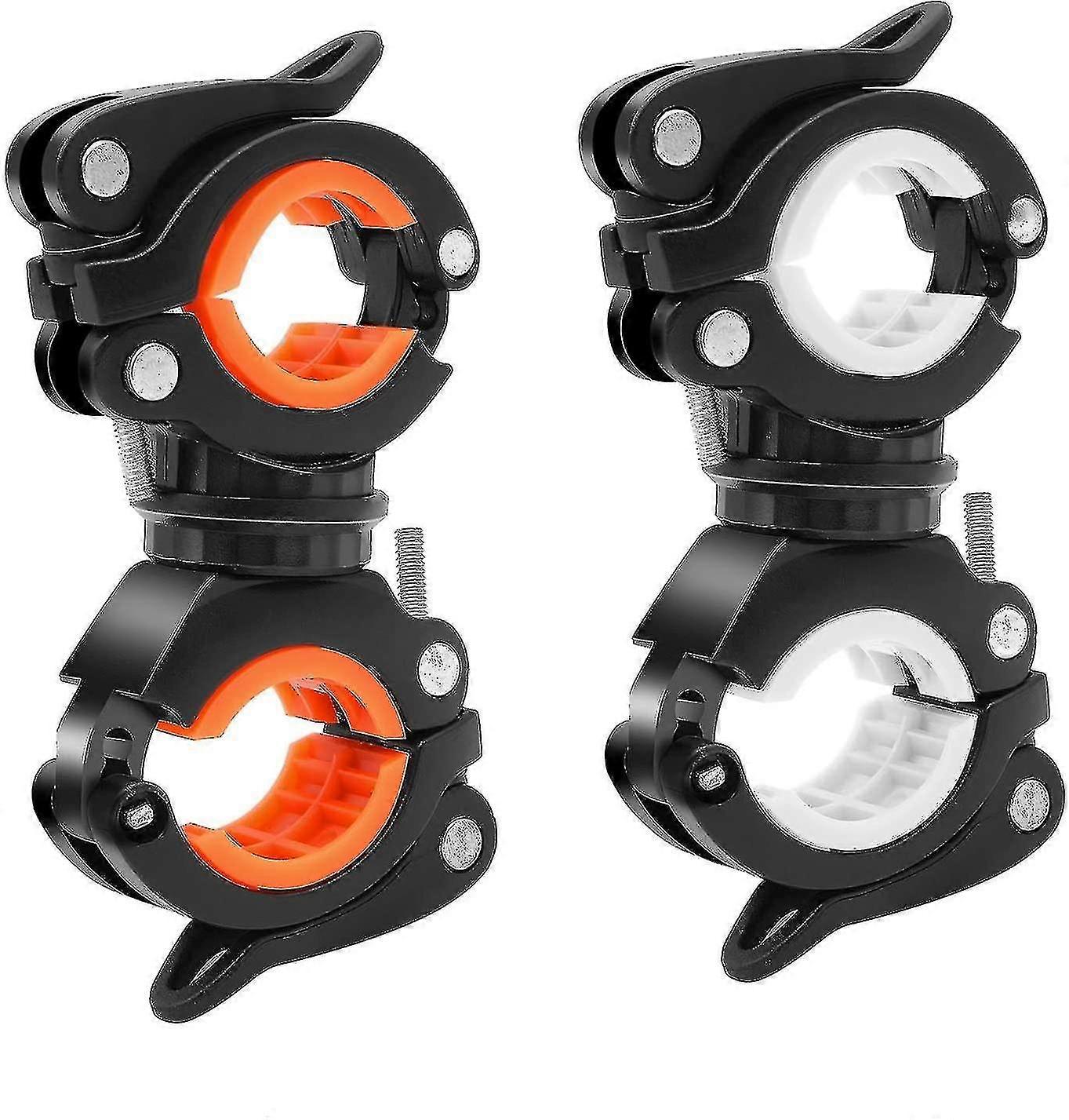 2Pcs Bike Torch Clamp, 360 Degree Rotating Bike Light Holder, Universal Clip Torch Bicycle Mount, For Bicycle LED Lamp Stand