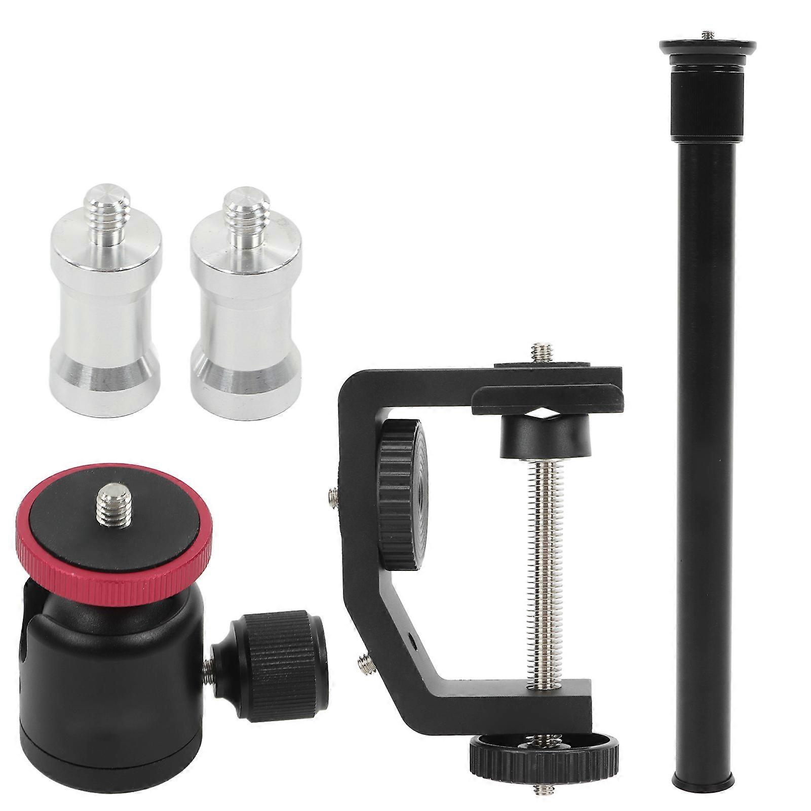 C Clamp Desk Mount Camera Stand with 1/4inch Screw Hole Adjustable Extension Rod for Camera