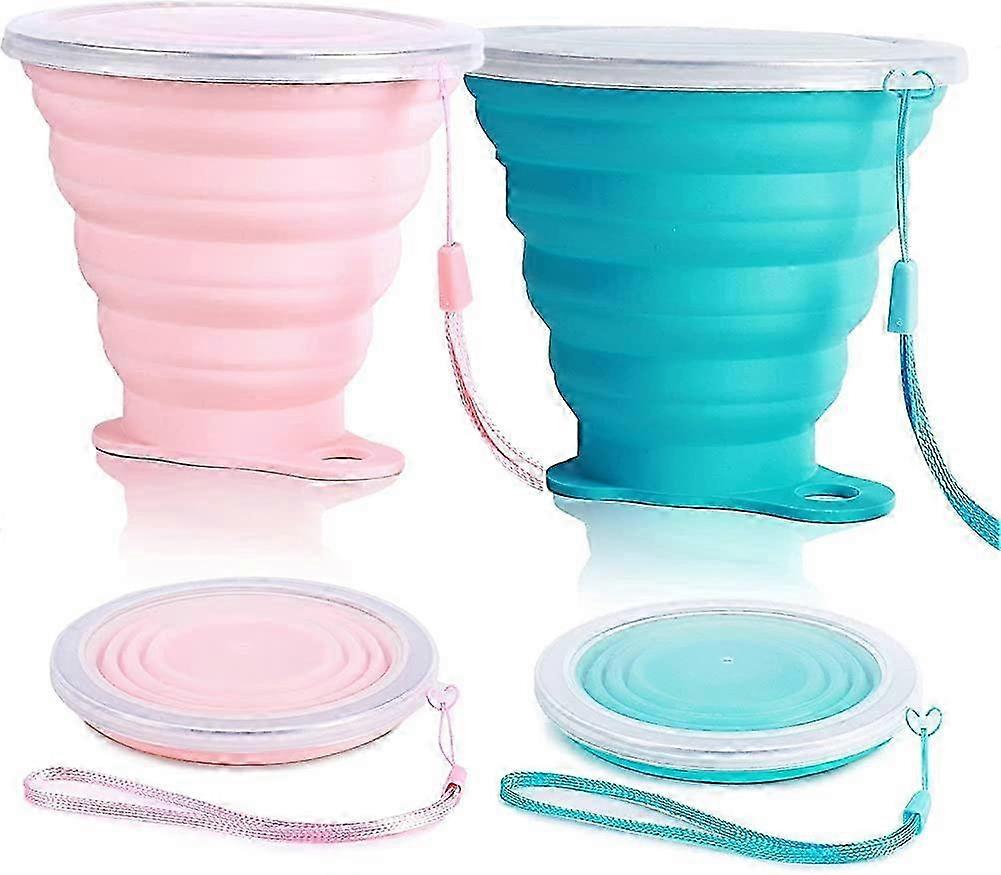 Collapsible Silicone Cup - 2/4 Pack Foldable Cup Folding Silicone Cups