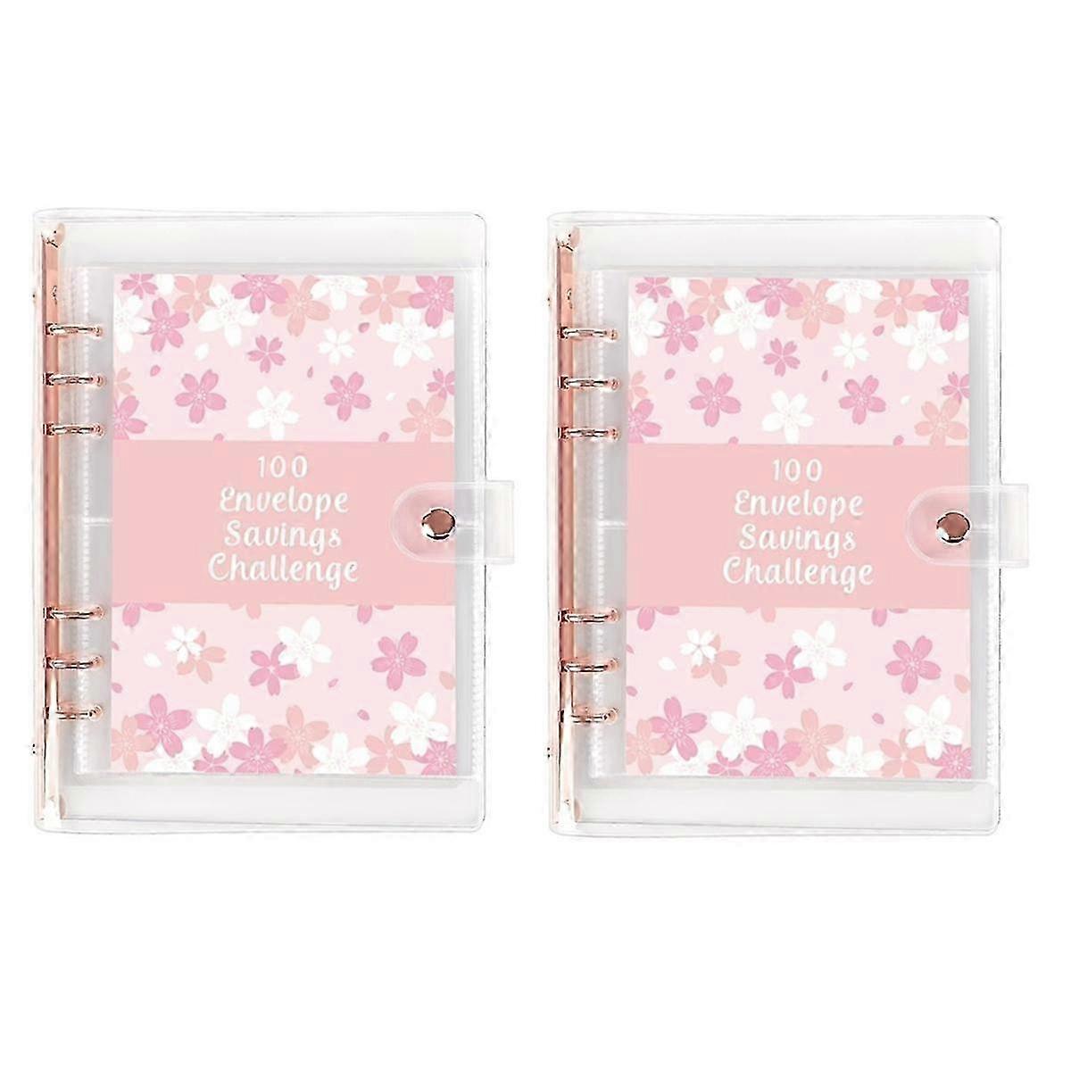 2PCS 100 Envelope Challenge Binder Easy and Fun Way to Save 5, 050 - Savings Challenges Binder, Bud