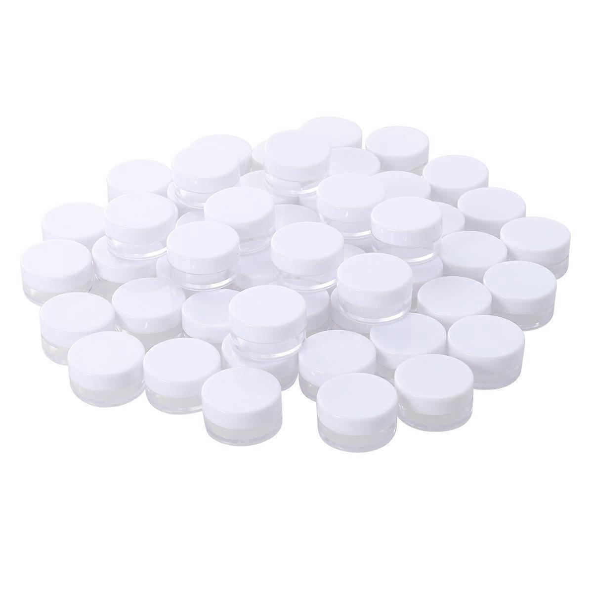 50 Pcs Bulk Makeup Travel Container Jar Empty Travel Bottles Cosmetic Sample Empty Container 5 Gram Plastic Pot