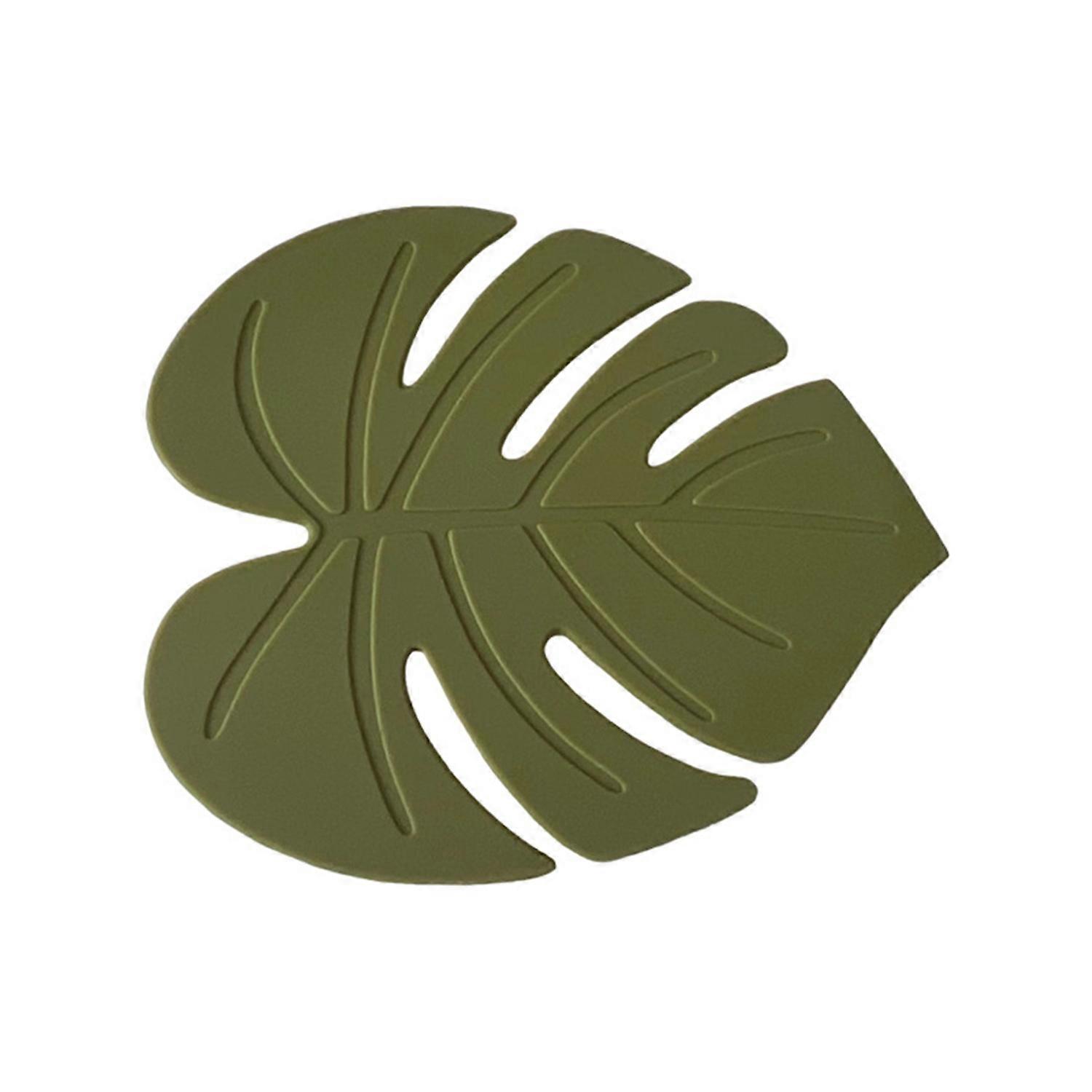 Coaster Cartoon Leaf-shaped Silicone Coaster Easy to Clean Reusable Table Mat for Dining Table