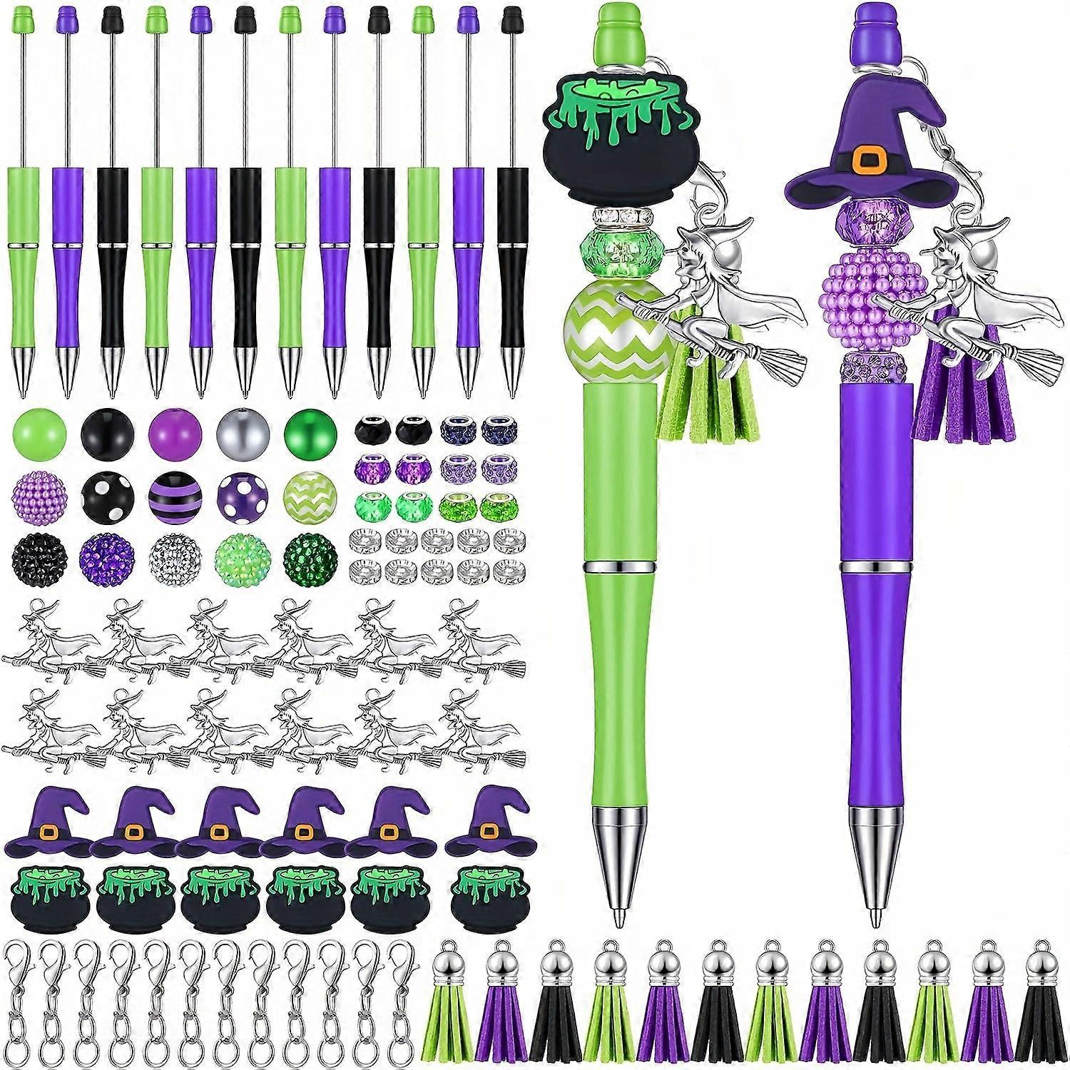 Nnetm 12pcs Halloween Witch-themed Bead Kit