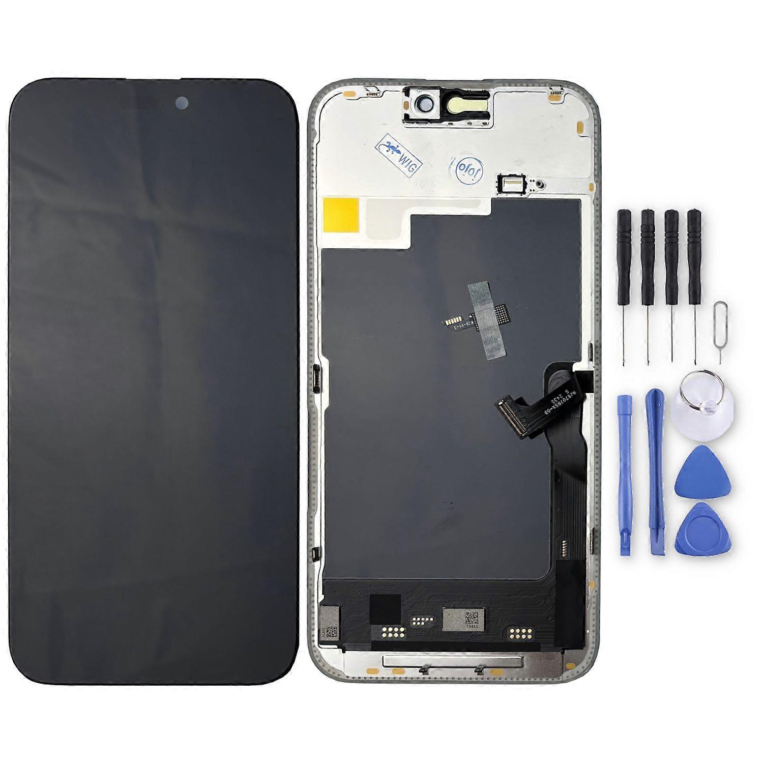 For Apple iPhone 15 Pro Max Soft OLED Display without Frame Replacement Part Black
