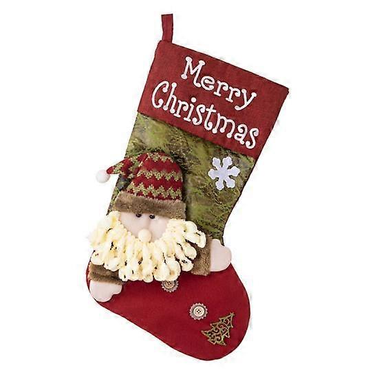 Christmas Socks Santa Claus/Snowman/Elk Design with Hanging Rope Create Atmosphere Christmas Decoration Stocking