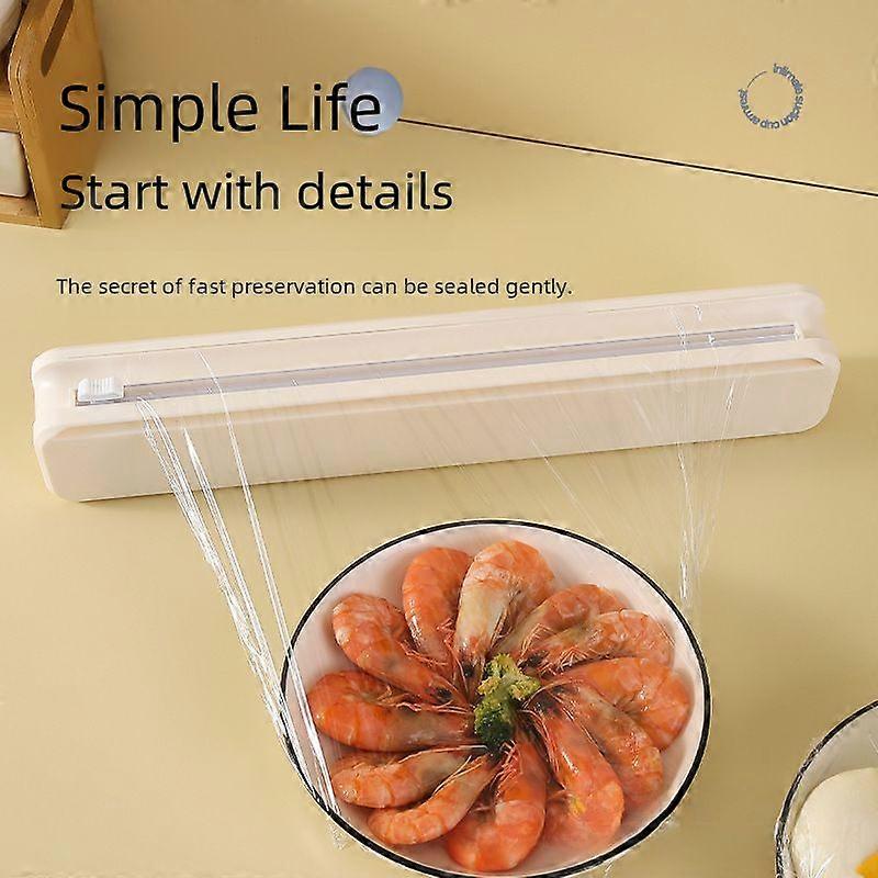 Suction Cup Plastic Wrap cutter household splitter adjustable storage cutting box creative kitchen supplies tools