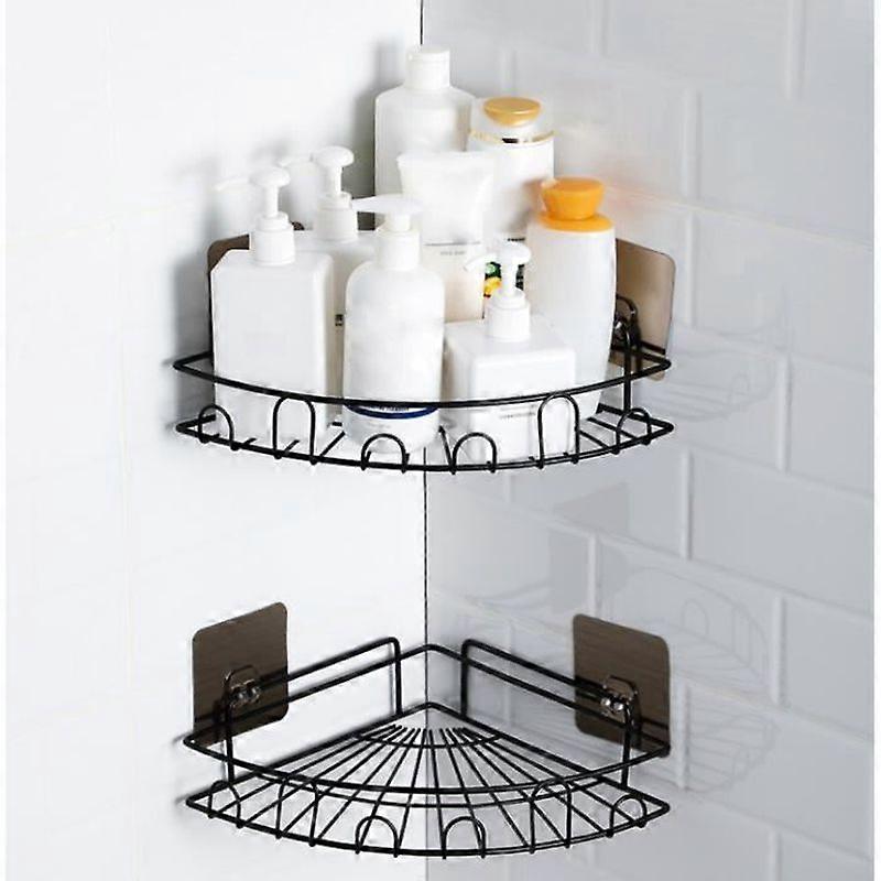 2pcs Bathroom Shelf No Drilling Shower Shelf Wall Mounted Soap Box