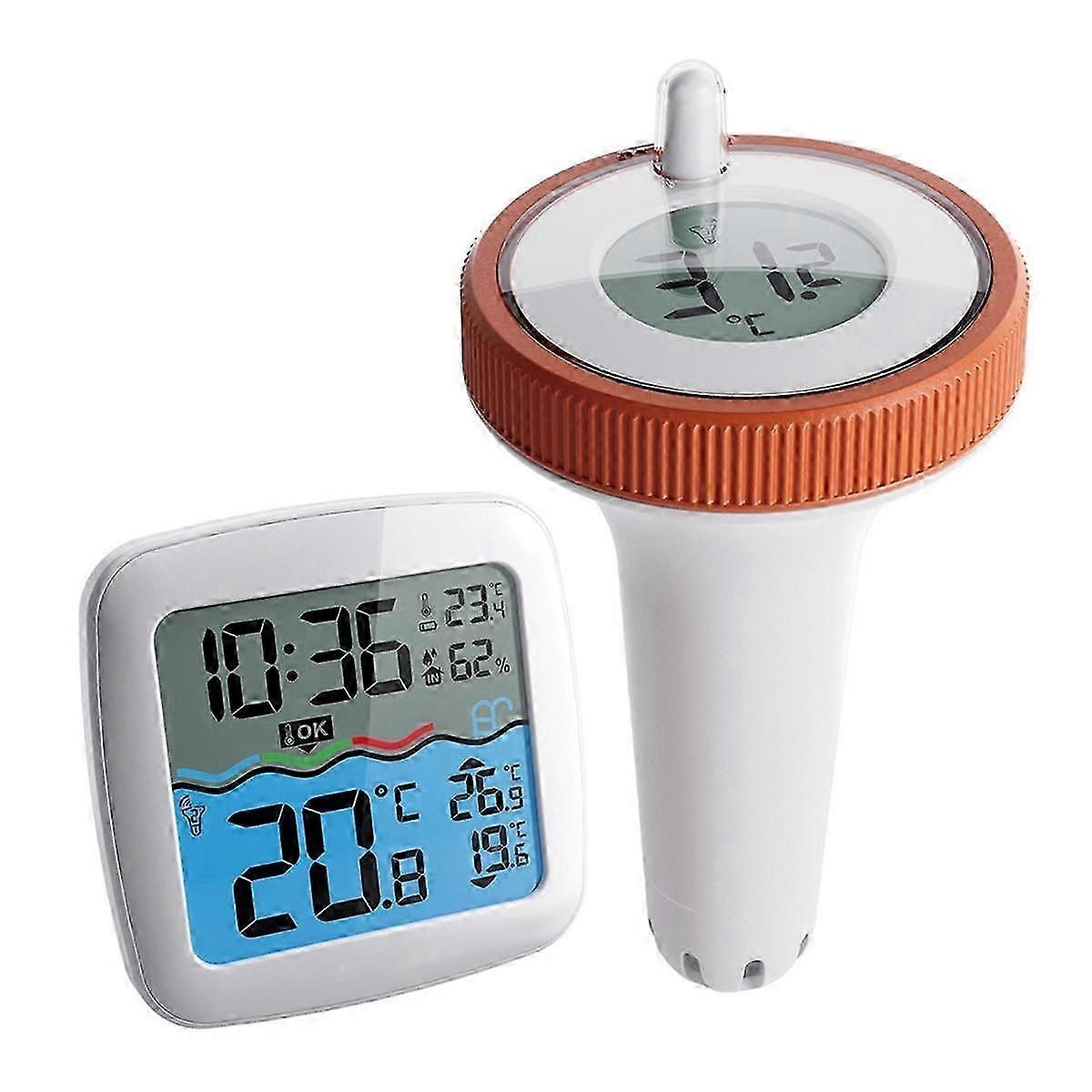 Pool Thermometer Wireless Floating Easy Read, Digital Pool Thermometers, compatible Swimming Pool, B
