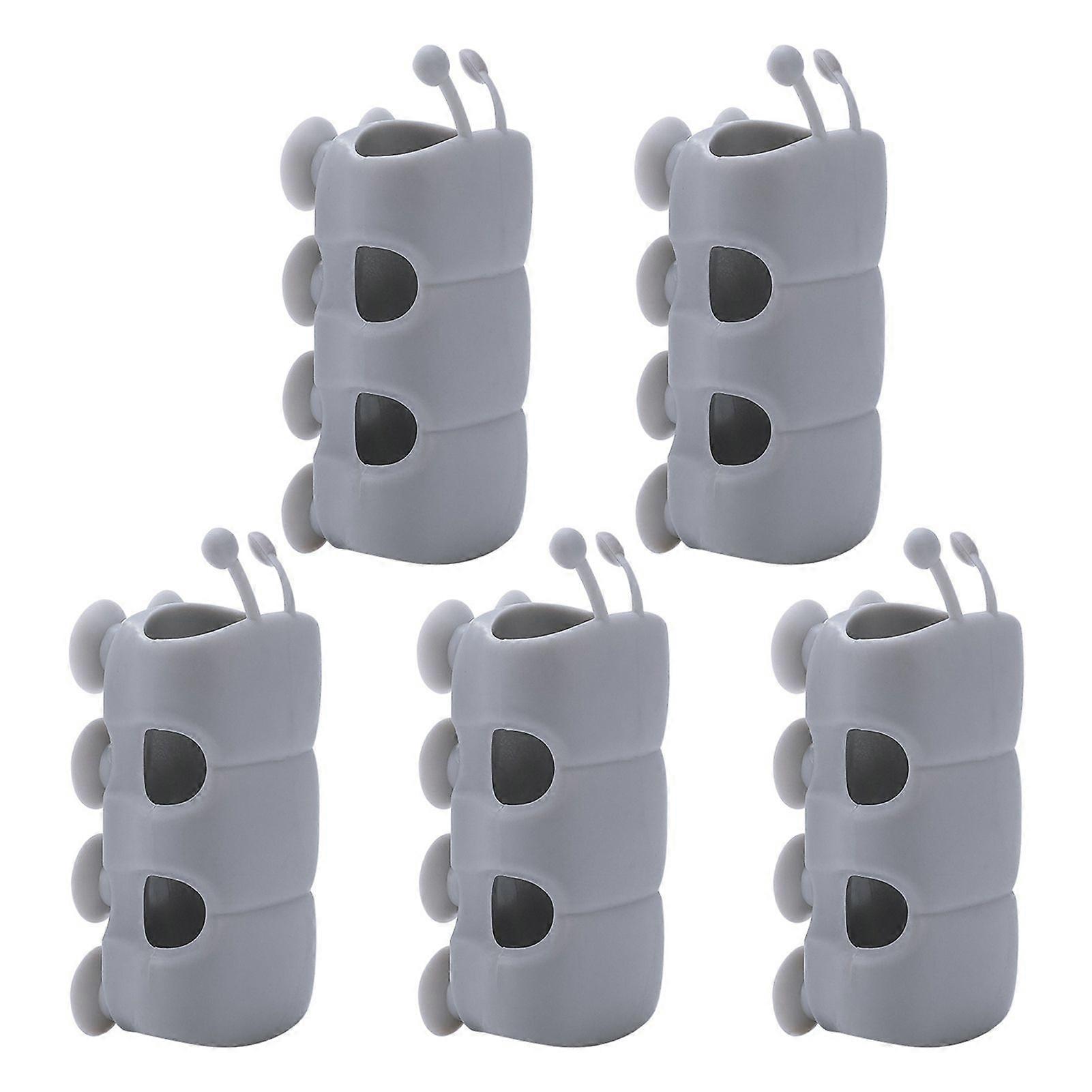 5Pcs Silicone Shower Head Holder Suction Cup Adjustable Stand Bathroom Washable Reusable Worm Shape Shower Rack
