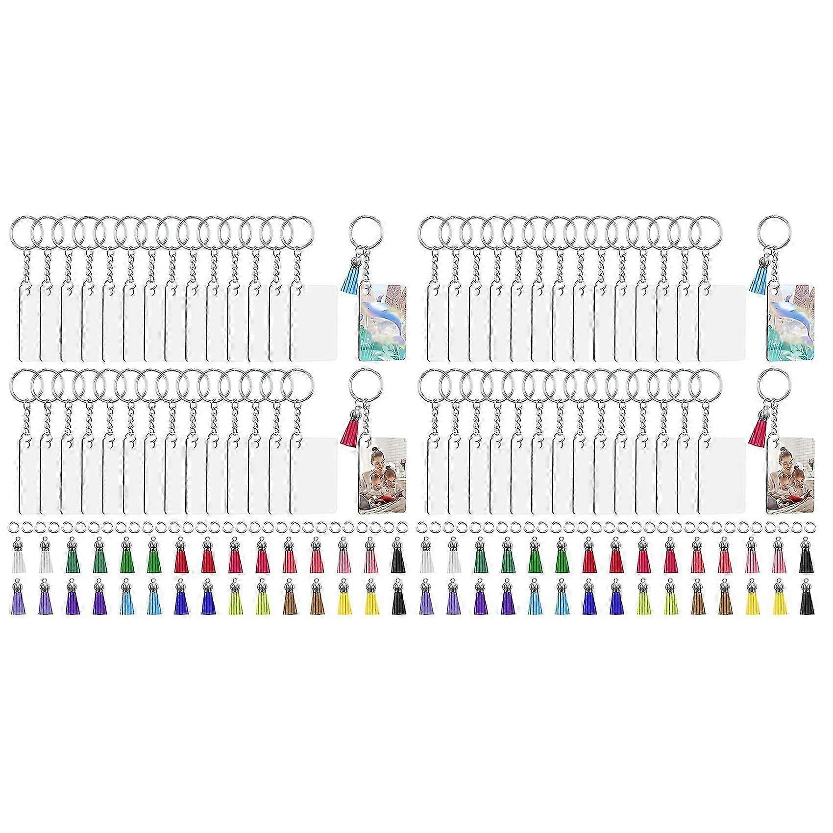 Sublimation Keychain Blanks Set with Tassels, 240Pcs for Keychain Circles