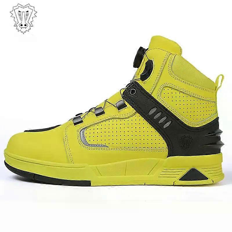 Muggys Bottes de moto marron pour hommes bottes de moto toutes saisons chaussures de moto en cuir de