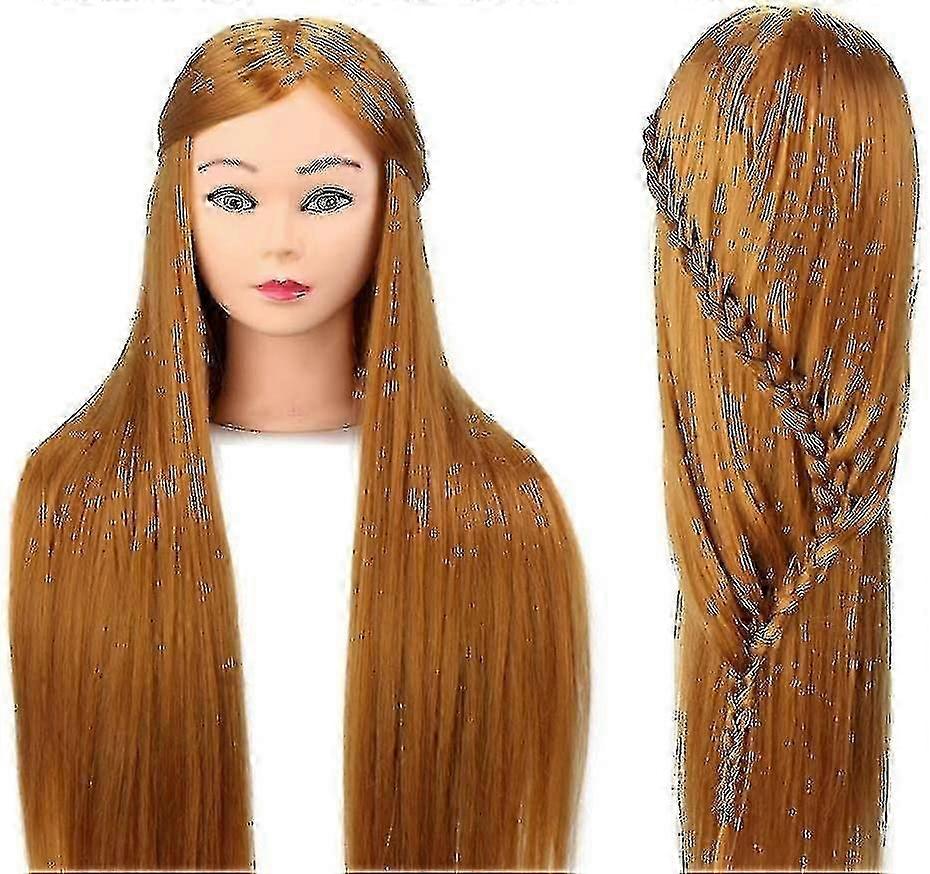 Testa da allenamento professionale da 26 pollici in fibra sintetica al 100% per parrucchieri, manichino per lo styling
