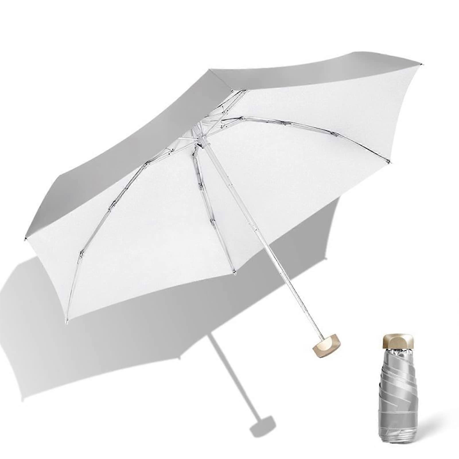Compact Folding Umbrella - 6-Rib Windproof Design with UPF 50+ Sun Protection