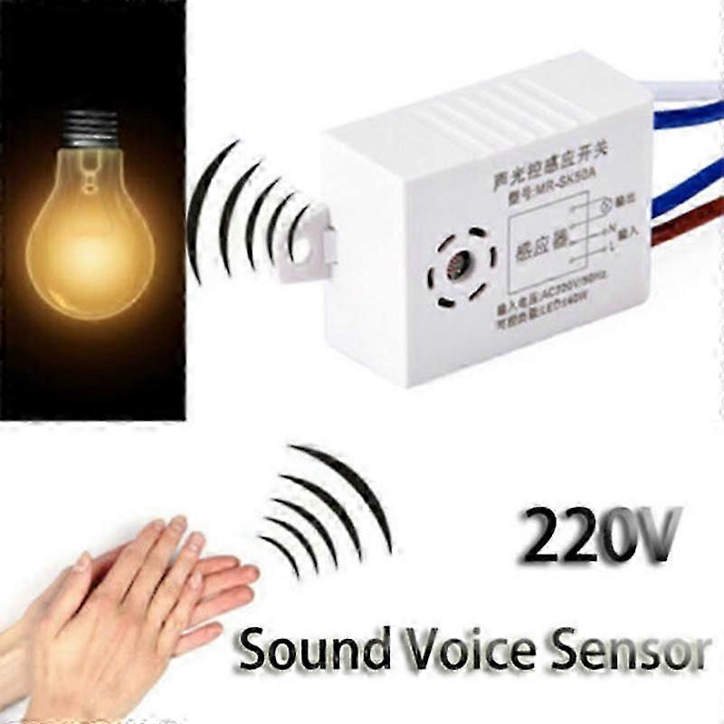 Exquisite 220V Sound Voice Sensor Switch Indoor Intelligent Auto On Off Lights Switch Automatic Voice Control Sensor Module Detector