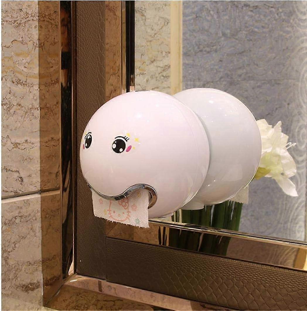 Tissue Paper Box Ball Shape Cute Toilet Roll Holder for Bathroom - White