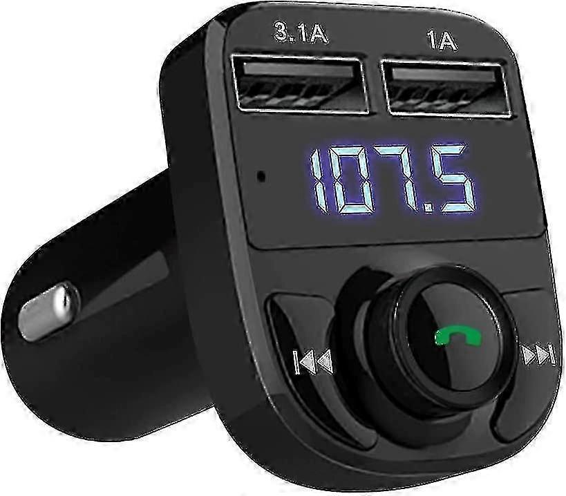 Hands Free Calling Car Charger, Wireless Tooth Fm Transmitter Radio Receiver, Mp3 Audio Music Stereo Adapter, Dual Usb Port Charger Compat