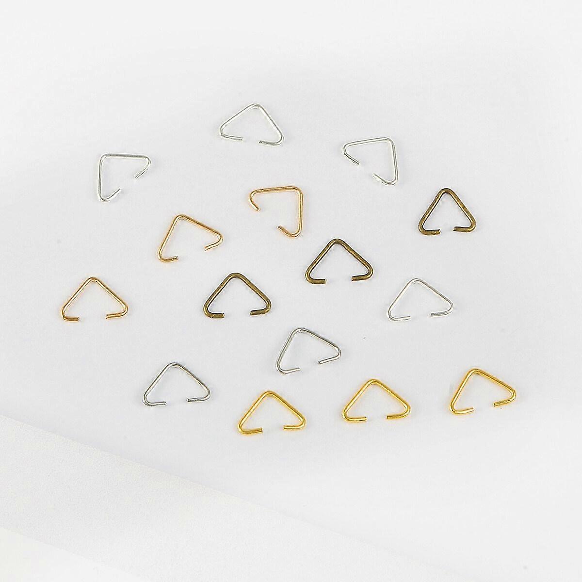 100Pcs Triangle Clasps Buckle Loops Jump Rings Split Rings Connectors Clasps Hooks For Jewelry Making Accessories