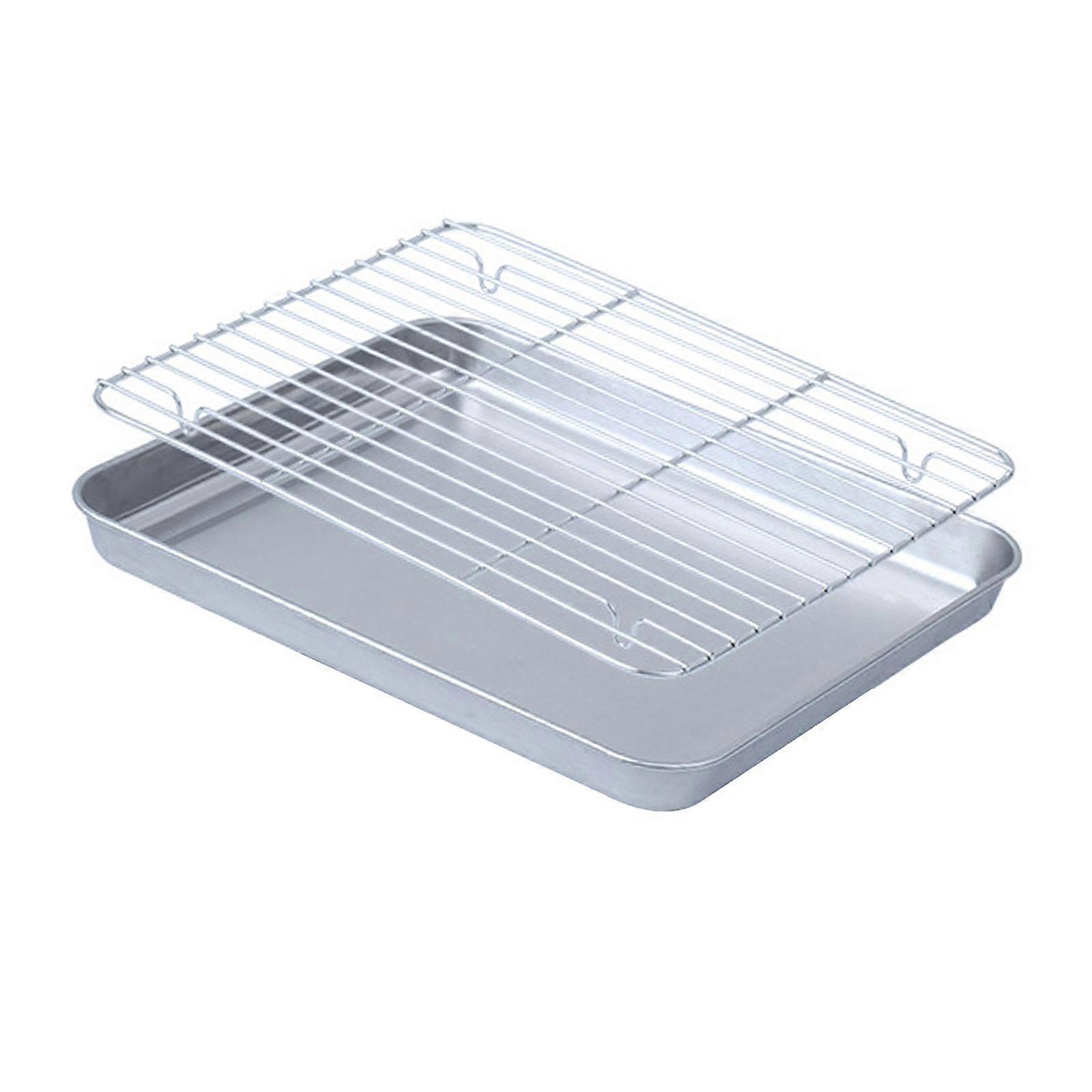 Baking Pan Cookie Pan with Wire Rack Heavy Duty Bakeware Bread Pans Cooling Rack