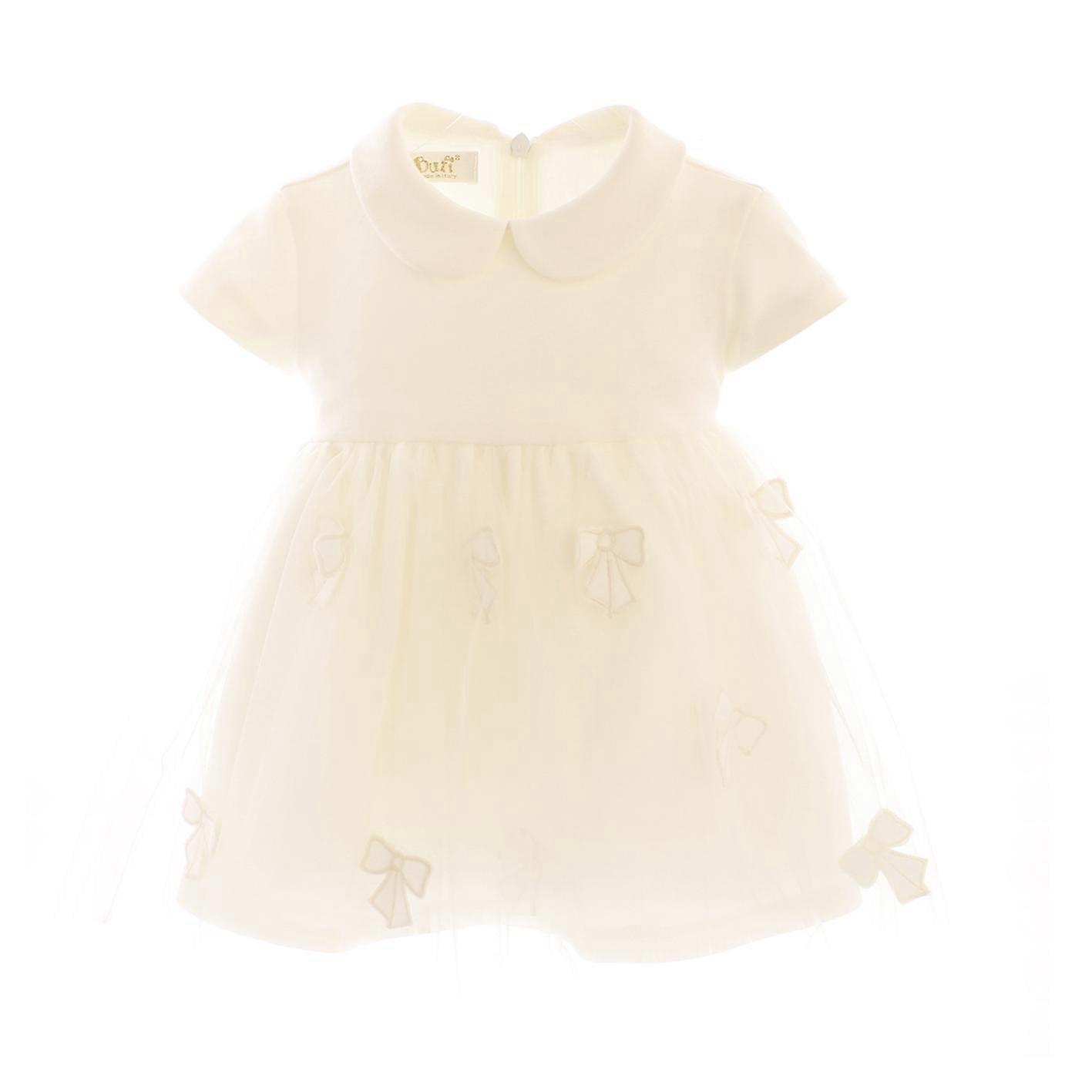Bufi halbärmeliges Babykleid für Mädchen mit Kragen und Schleifen
