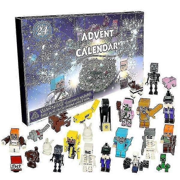 24ピースアドベントカレンダーMinecraft組み立てビルディングブロックおもちゃクリスマスハロウィンおもちゃギフトミニフィギュアセットパズルギフトV
