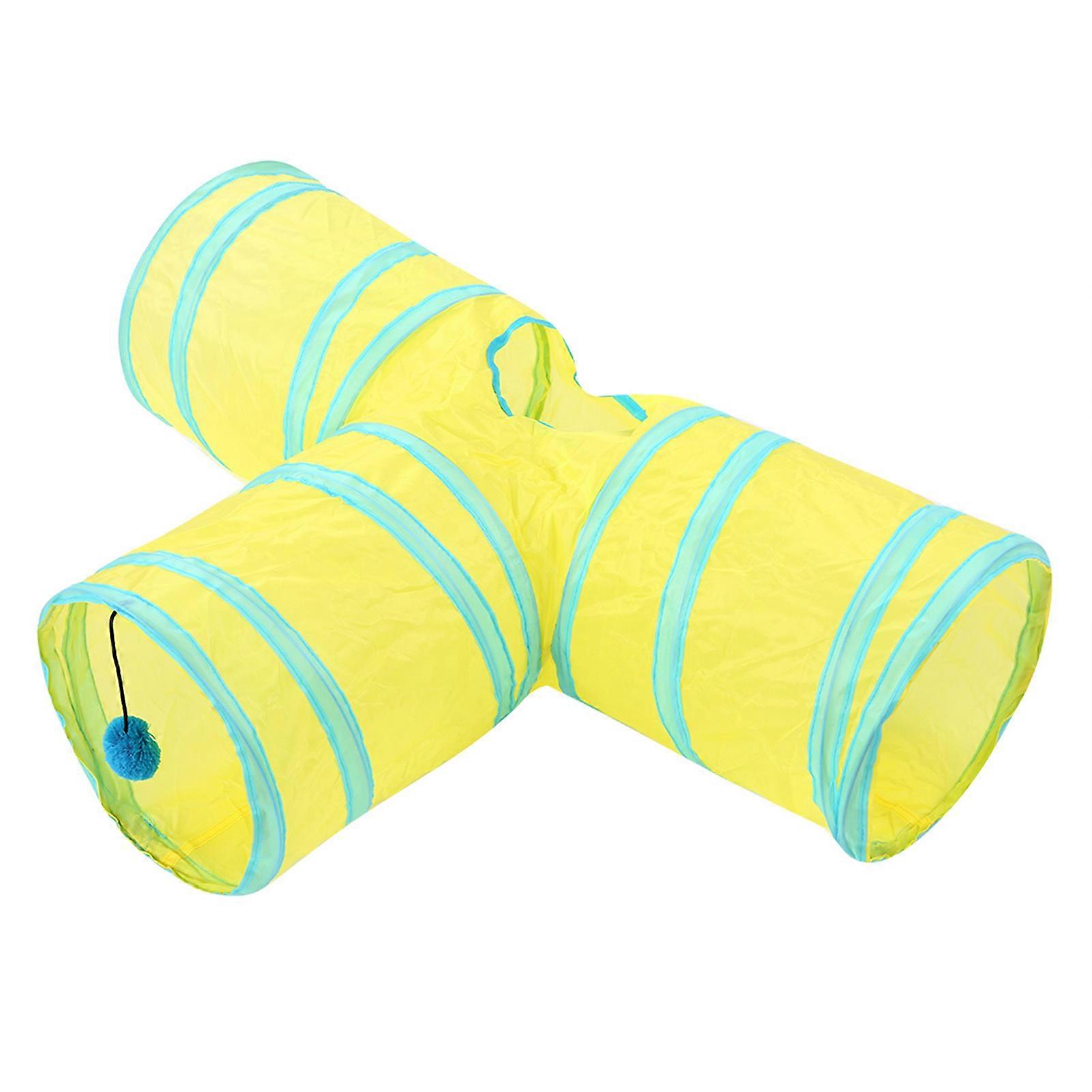 Foldable 3 Way Cat Play Tunnel Toy Indoor Outdoor Pet Interactive Training Toy