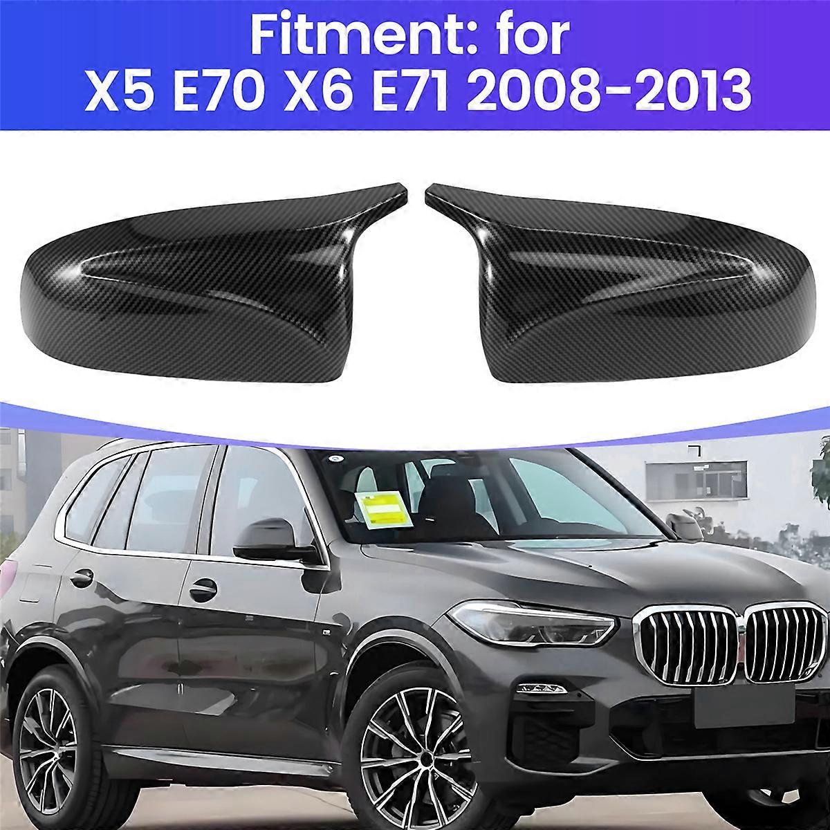 2pcs Side Wing Rearview for BMW X5 E70 X6 E71 Carbon Fiber Pattern
