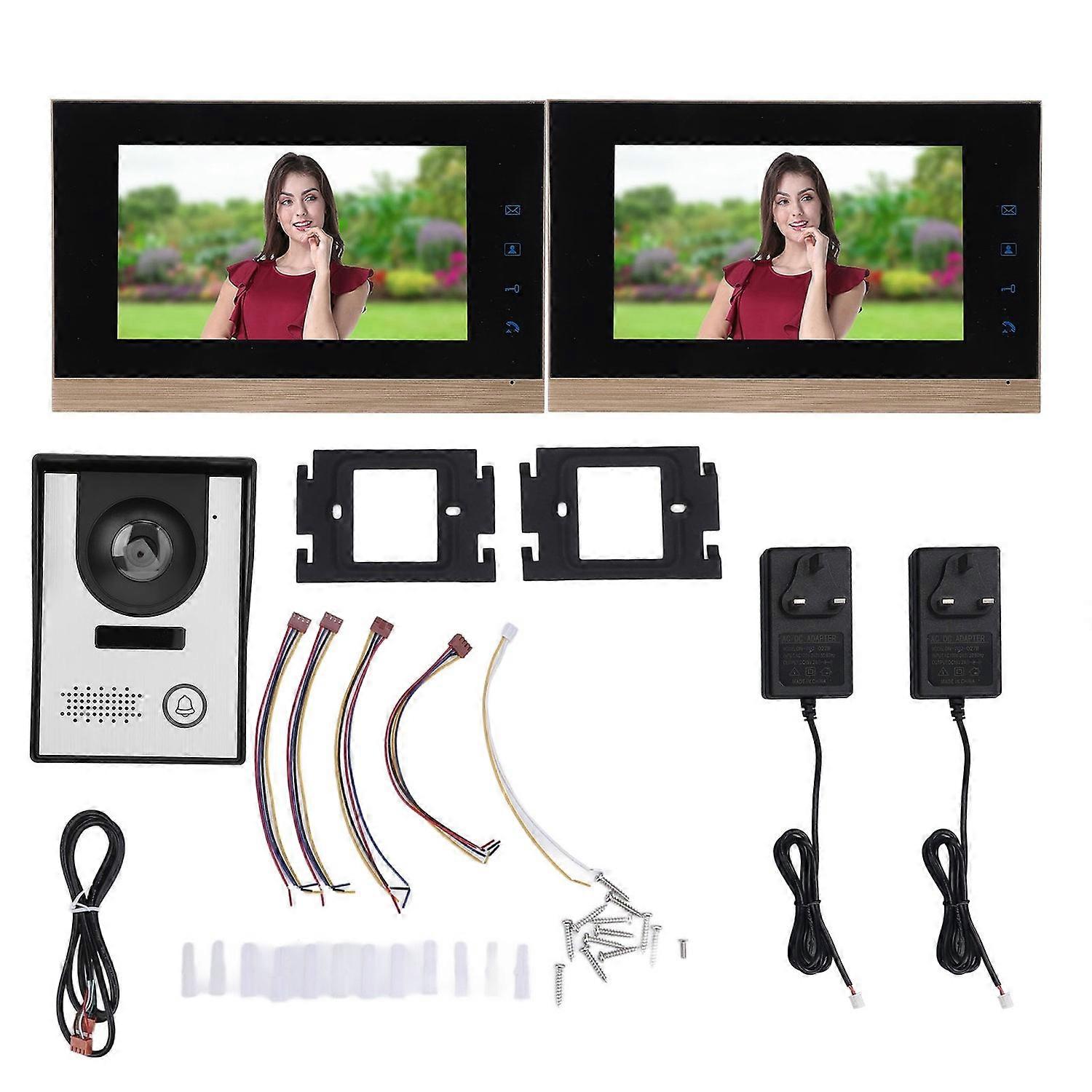 2 in 1 Wired Video Intercom System HD CMOS Sensor Infrared Video Doorbell Camera with 7 Inch Color D