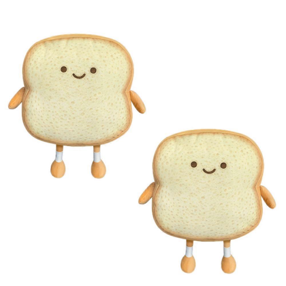 2PCS carino toast cuscino, Happy Toast Bread18 * 18 * 6 CM