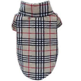 Small Dog Shirt - Clothing Cat Lapel Costume Polo Apparel Plaid Puppy Fitout for Pet