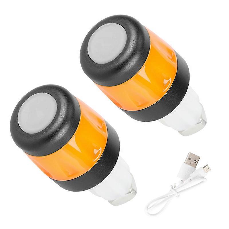 2Pcs Electric Scooter Handlebar Lights Black+Orange