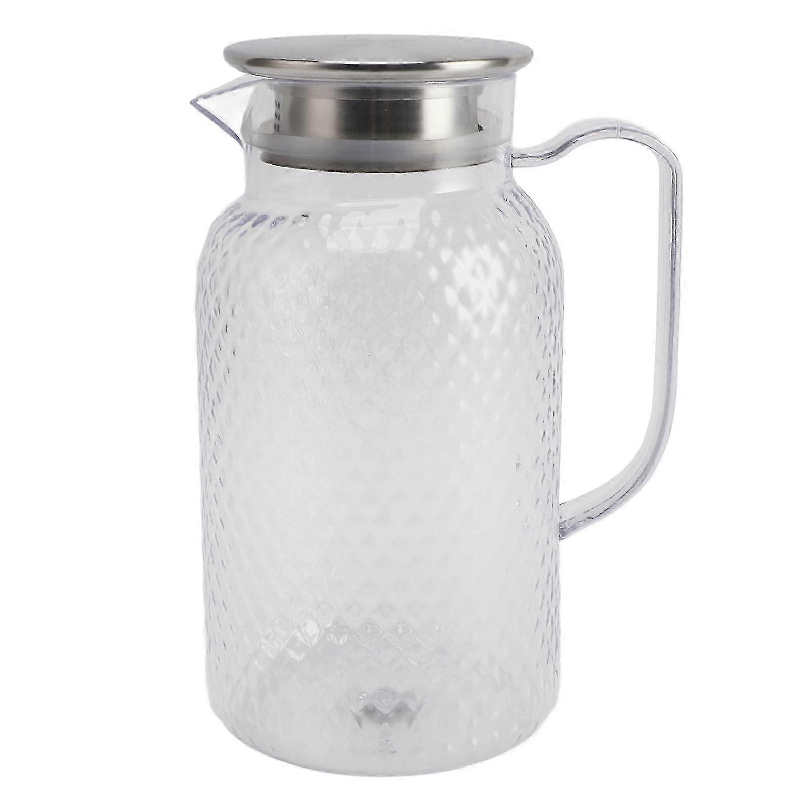 Water Pitcher with Lid and Handle 1500ml Clear Acrylic Heat Resistant for Lemonade, Milk, Iced Tea, Cold or Hot Drinks Style 3