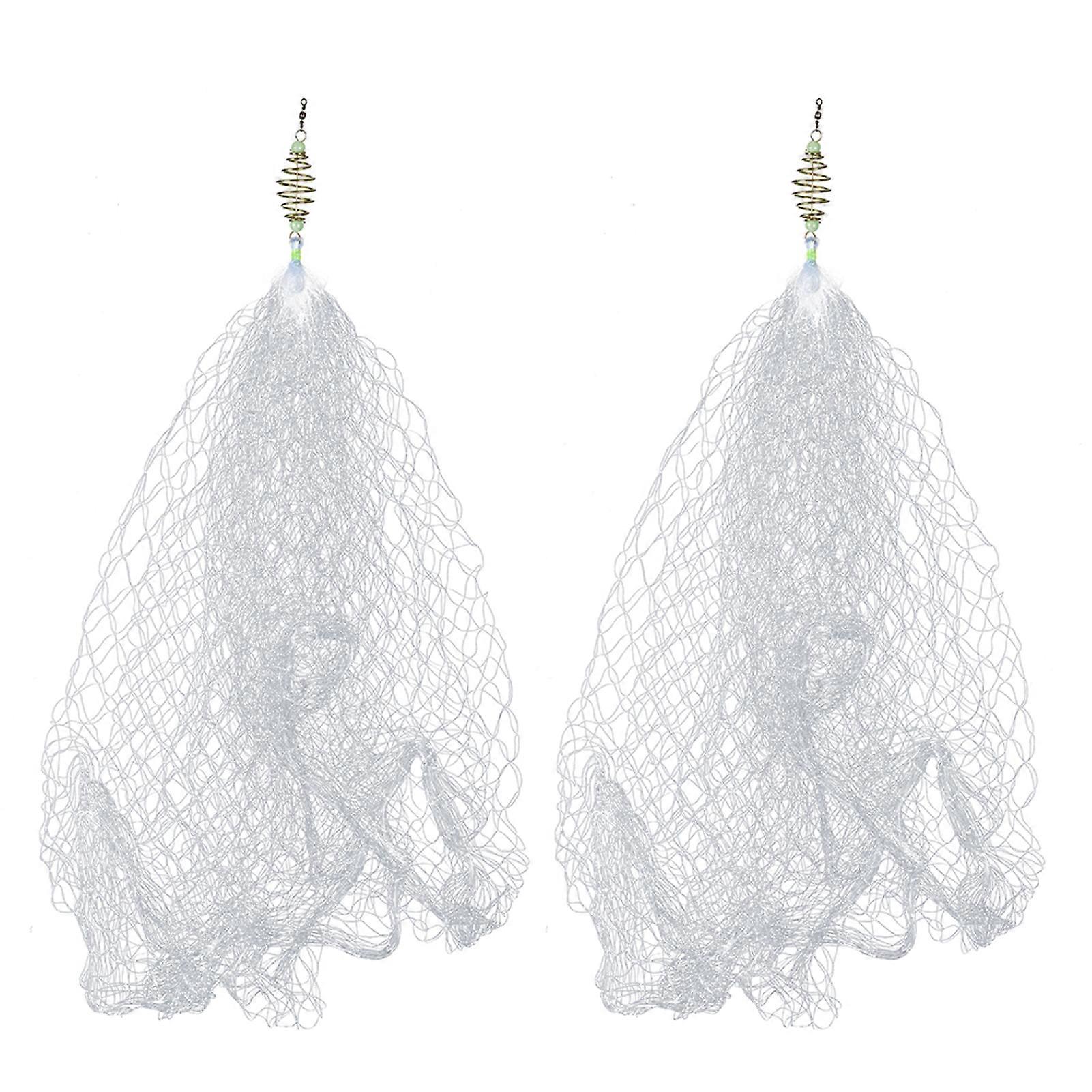 2pcs Copper Spring Shoal Fishing Netting with Luminous Beads Mesh Net for Night Fishing Fishing Tackle