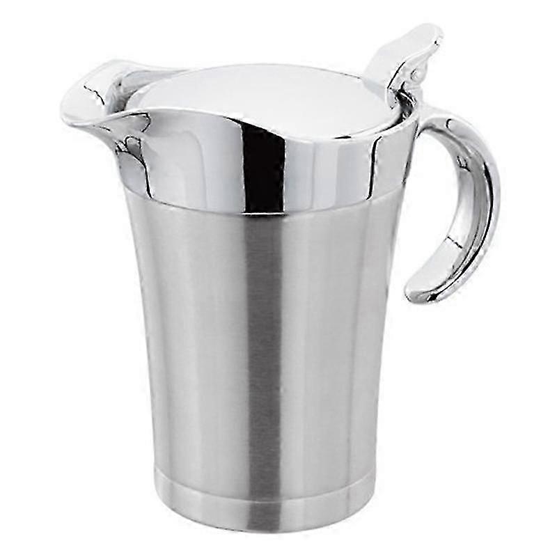 Stainless Steel Oil Sauce Pot Dining Table Jug Custard Cream Ketchup Double Walled Insulated Therma