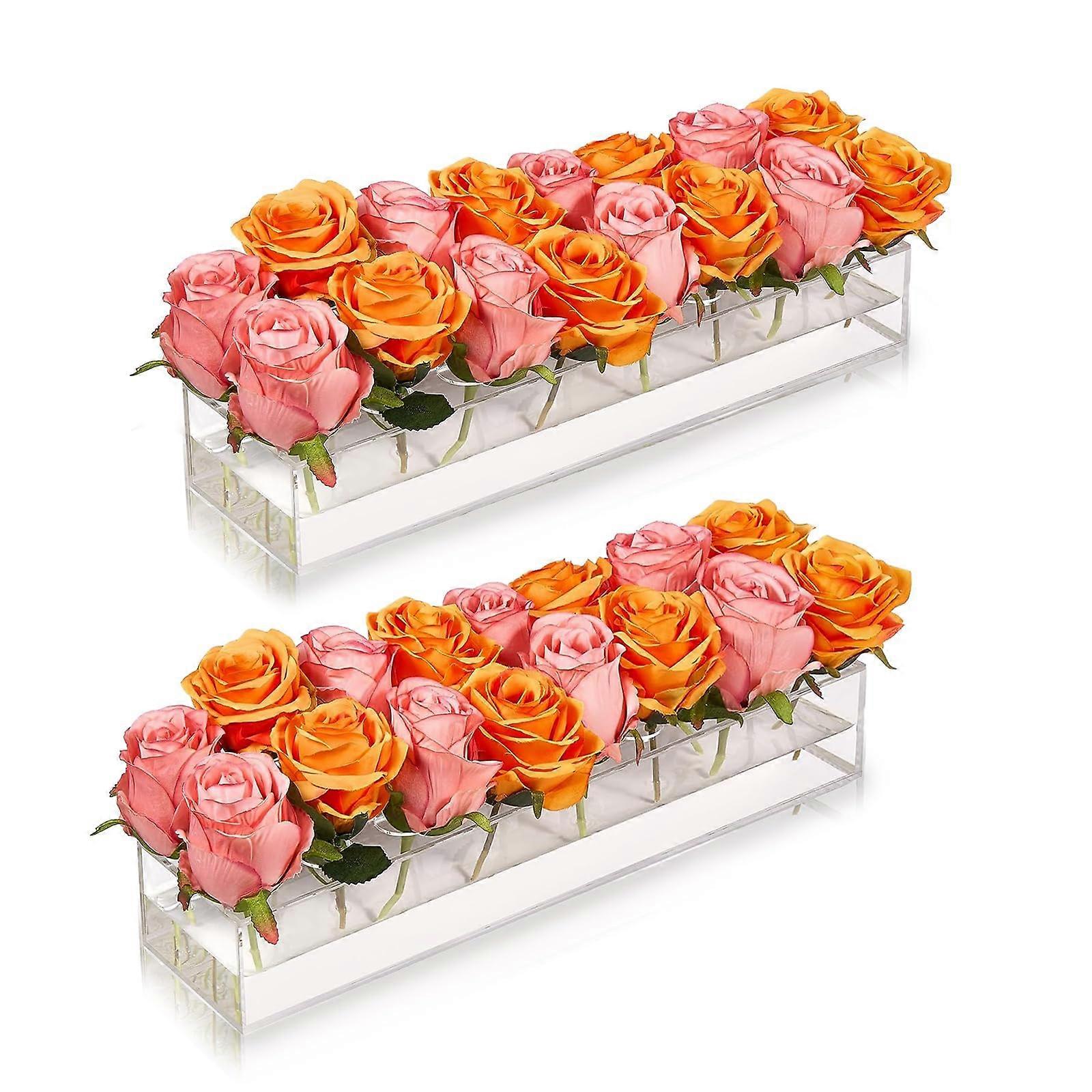 Clear acrylic vase for table decoration, 31.4 inch rectangle