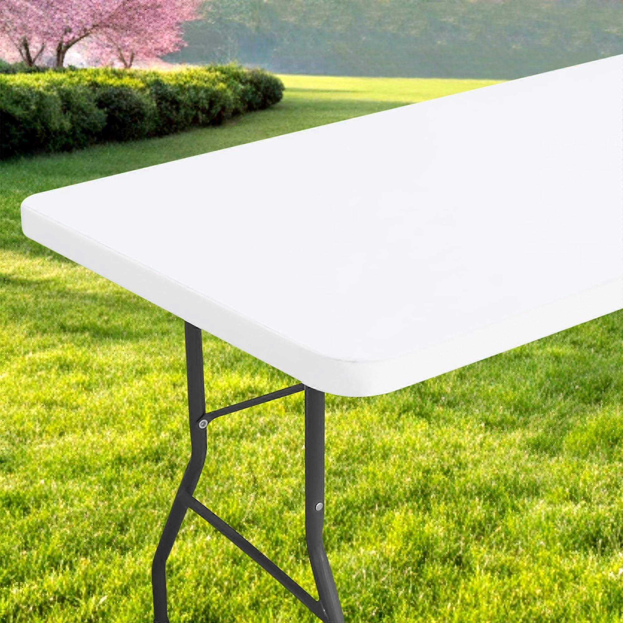 Elastic Fitted Table Cloth 30"x96" - Washable Polyester for Camping, Indoor and Outdoor Use, Durable and Easy to Clean